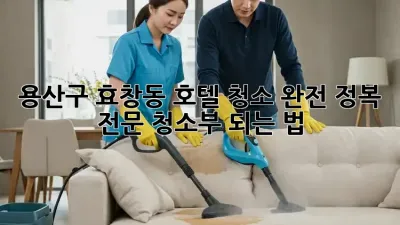 용산구 효창동 호텔 청소 완전 정복🧹✨: 전문 청소부 되는 법